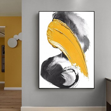 Pinceladas amarillas de Palette Knife wall art minimalismo textura Pinturas al óleo